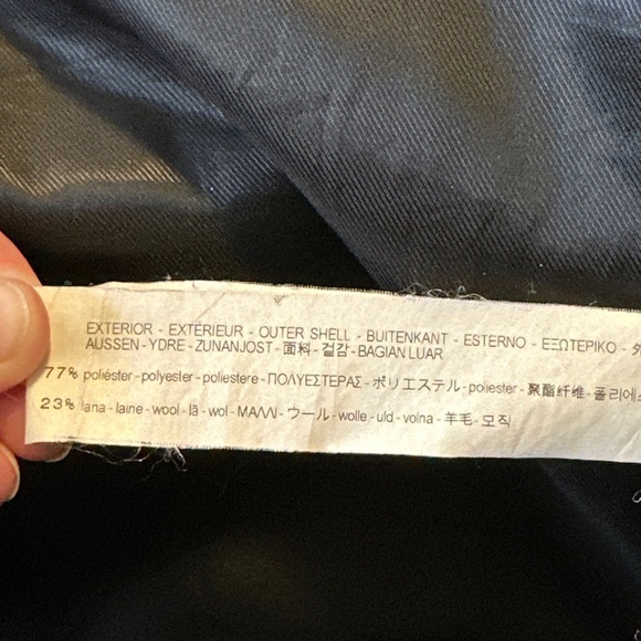 Zara TRF Light Gray Wool Blend Long Pea Coat Small Double Breasted - Picture 7 of 9